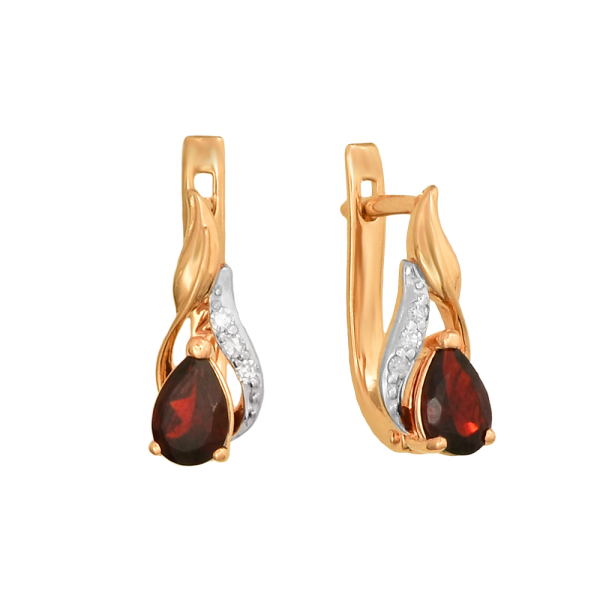 Серьги из красного золота, с бриллиантами