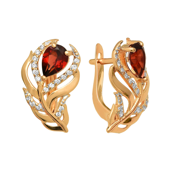 Серьги из красного золота