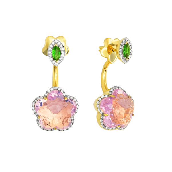 Серьги из желтого золота, с бриллиантами