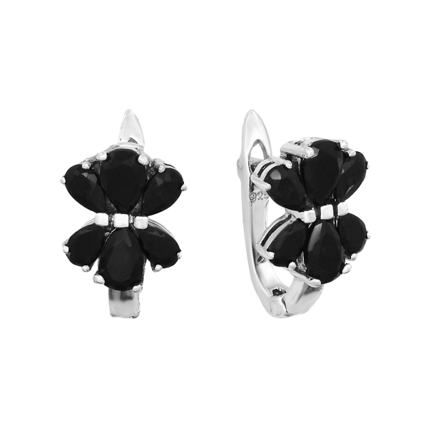 Серьги из серебра, с сапфирами