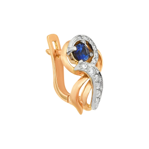 Серьги из красного золота, с бриллиантами
