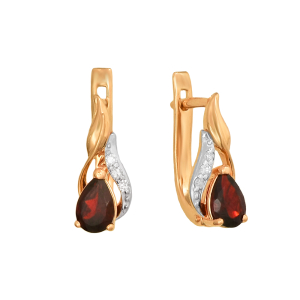 Серьги из красного золота, с бриллиантами