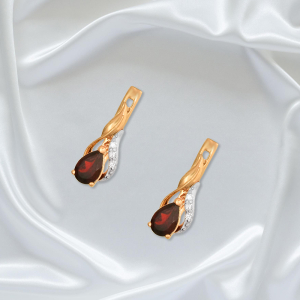 Серьги из красного золота, с бриллиантами
