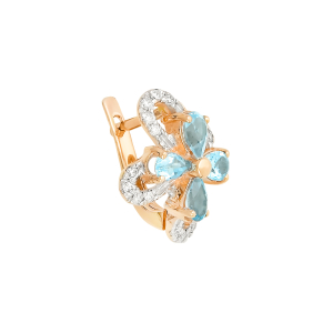Серьги из красного золота, с бриллиантами