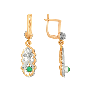 Серьги из красного золота, с бриллиантами