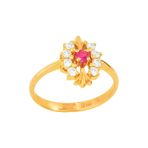 Кольцо из красного золота, с бриллиантами Кольцо из красного золота, с бриллиантами