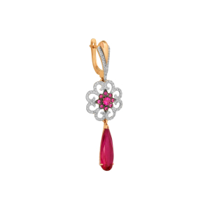 Серьги из красного золота, с бриллиантами Серьги из красного золота, с бриллиантами