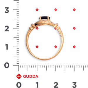 Кольцо из красного золота, с бриллиантами Кольцо из красного золота, с бриллиантами