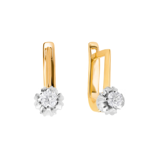 Серьги из красного золота, с бриллиантами Серьги из красного золота, с бриллиантами