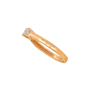 Кольцо из красного золота, с бриллиантом