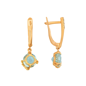 Серьги из красного золота, с бриллиантами
