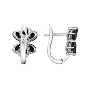 Серьги из серебра, с сапфирами