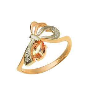 Кольцо из красного золота, с бриллиантами Кольцо из красного золота, с бриллиантами